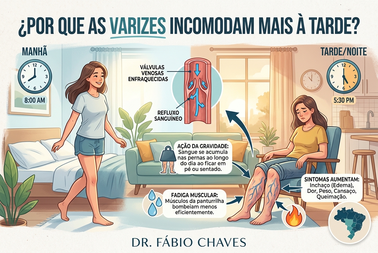 Read more about the article Por que as varizes incomodam mais à tarde?